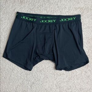 Jockey Black Boxer Briefs with Green Details